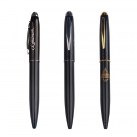 Business Twisted Action Metal Pen With Round Ring Logo Branded