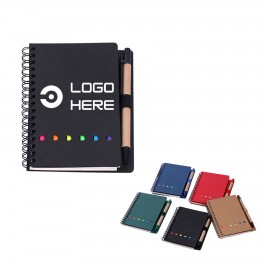 Logo Branded Spiral Notebook with Pen and Sticky Notes