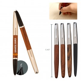 Calligraphy And Signature Natural Wood Fountain Pen Custom Imprinted