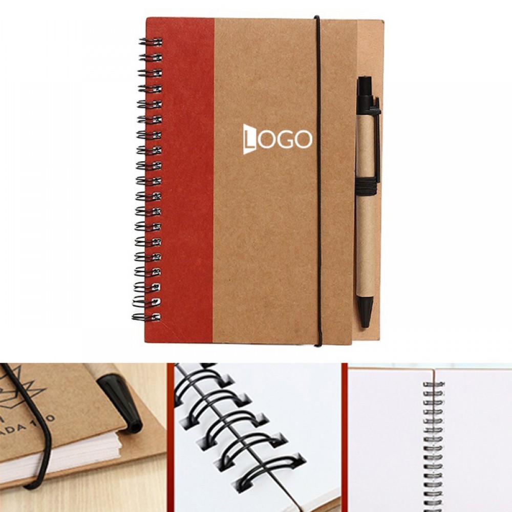 ECO Spiral Notebook With Pen Custom Imprinted