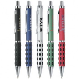 Custom Engraved Ballpoint Click Action W/Dot Grip
