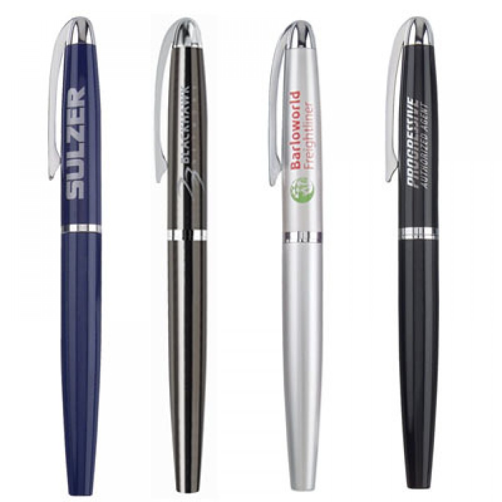 Logo Branded Metal Cap Off Rollerball Pen with Pocket Clip Logo Branded Metal Cap Off Rollerball Pen with Pocket Clip