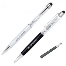 Logo Branded Crystalline IV Stylus Ballpoint Pen with Stylus