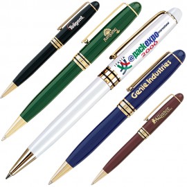Logo Branded Twist Action Brass Ballpoint Pen w/ Enamel Finish  Logo Branded Twist Action Brass Ballpoint Pen w/ Enamel Finish