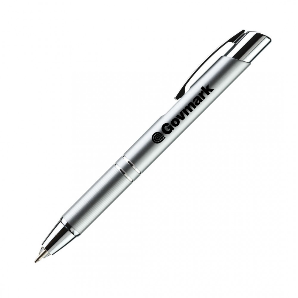 Custom Imprinted Light Up Metal Pen/Light - Silver