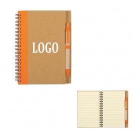 Custom Imprinted Eco-Inspired Spiral Notebook And Pen Set