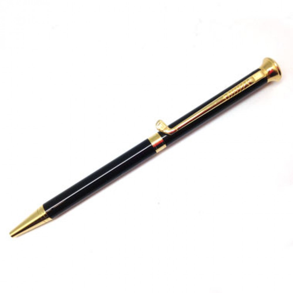 Custom Imprinted Black Golf Pen w/Gold Trim