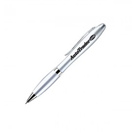 Ceres Satin Silver Brass Ballpoint Twist Pen w/Acrylic Resin Grip Logo Branded  Ceres Satin Silver Brass Ballpoint Twist Pen w/Acrylic Resin Grip Logo Branded