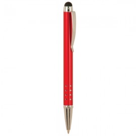 Red Pen w/Silver Trim & Stylus Custom Imprinted