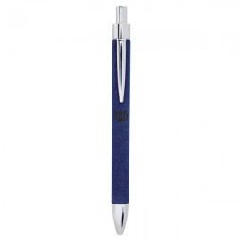 Logo Branded Blue/Black Leatherette Pen