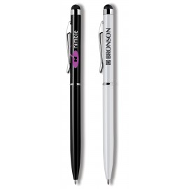 Logo Branded Twist Action Aluminum Pen With Stylus