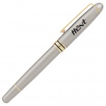 Logo Branded Rollerball Brass Pen w/ Enamel Finish & Gold Trim