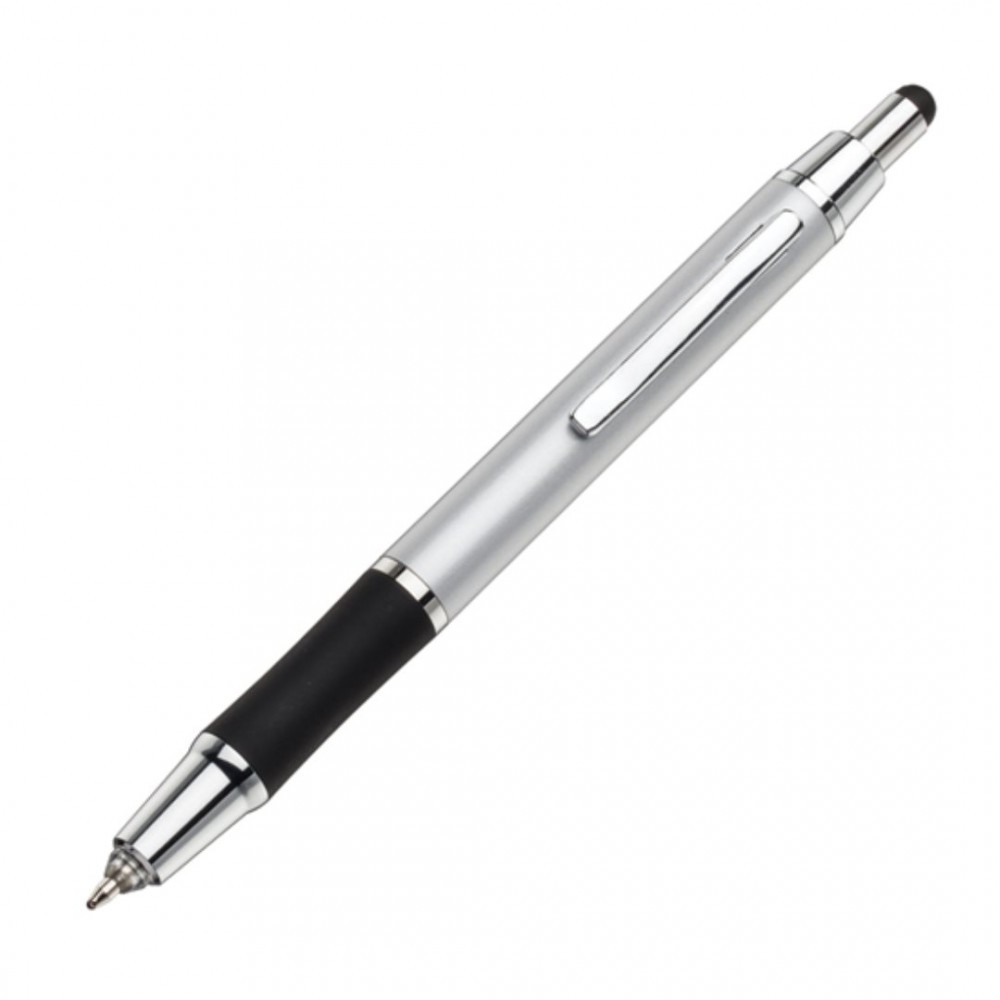 Logo Branded Circus Metal Pen/Stylus/LED - Silver Logo Branded Circus Metal Pen/Stylus/LED - Silver