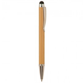 Custom Engraved Bamboo Pen w/Silver Trim & Stylus