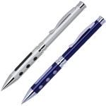 Solid Brass Twist Action Ballpoint Pen w/ Electroplated Finish & Polished Chrome Trim Logo Branded