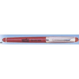 Custom Engraved Select Rosewood Roller Ball Pen w/ Chrome Metal (Siikscreen)