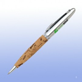 Chrome Cork Ballpoint Pen (Screened) Custom Engraved