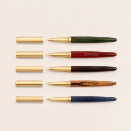 Luxury Wooden Ballpoint Pen with Brass Pen Cap Custom Imprinted