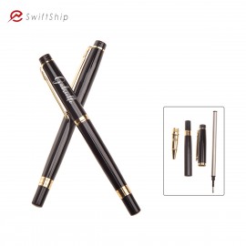 Custom Imprinted Metal Signature Pen with Gold Trim