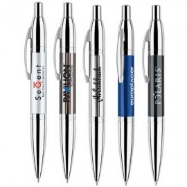 Chrome Accent Ballpoint Pen Click Action Custom Engraved