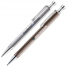 Logo Branded Click Action Ballpoint Pen w/ Triangular Barrel