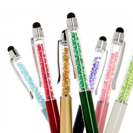 Elegant Brass/Crystal Stylus Pen Custom Engraved