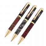 Vintage Leather Ball Pen with Dragon Shape Clip Custom Engraved