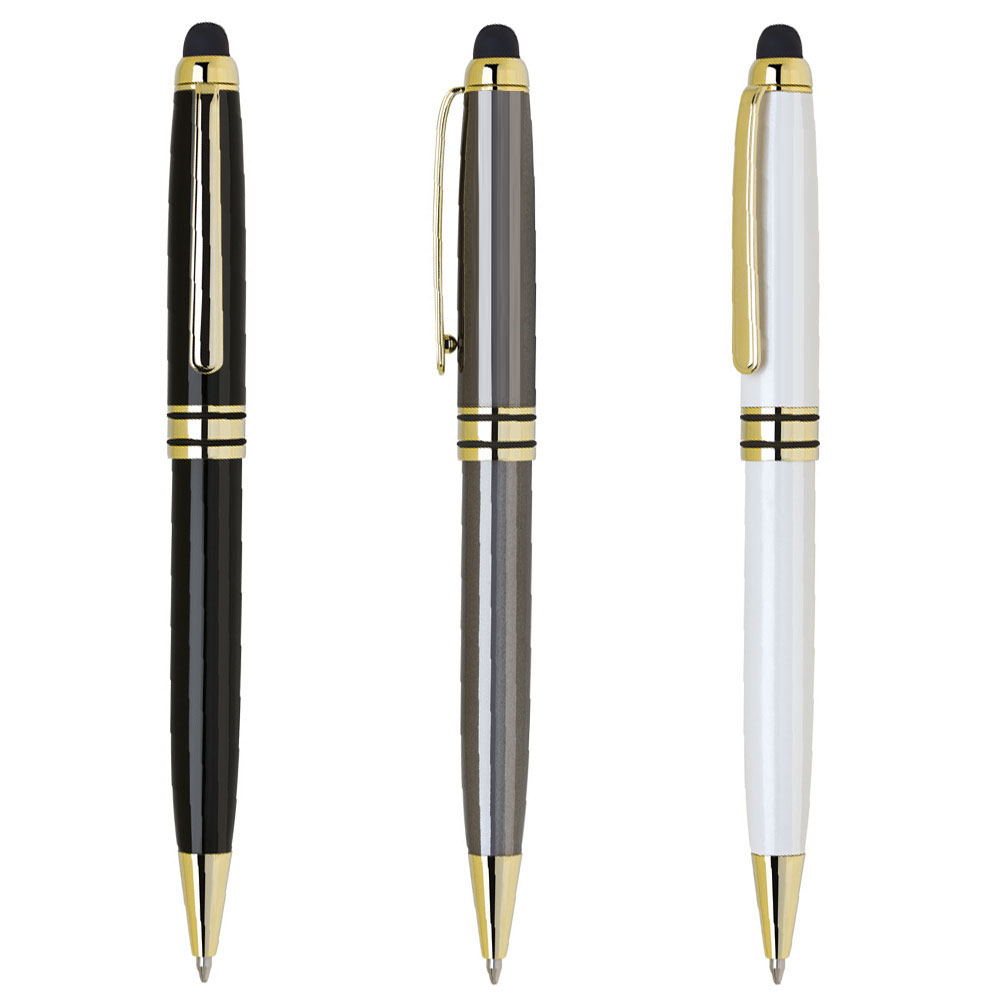 Heavy Weight Brass Twist Action Ballpoint Stylus Pen Custom Imprinted Heavy Weight Brass Twist Action Ballpoint Stylus Pen Custom Imprinted