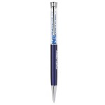 Logo Branded Crystal-II Twist Action Ballpoint Pen w/Matching Crystals