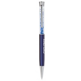 Crystal-II Twist Action Ballpoint Pen with Matching Crystals Custom Engraved
