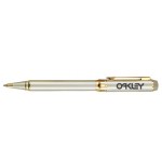 Logo Branded Elite Twist Action Ballpoint Pen w/Gold Clip & Trim