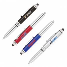 Custom Engraved 3-In-1 Stylus Pen w/LED Flashlight (Plastic)  Custom Engraved 3-In-1 Stylus Pen w/LED Flashlight (Plastic)