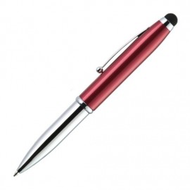 Logo Branded Touch Pen/Flashlight/Stylus - Red