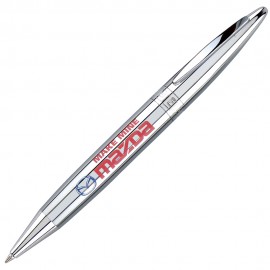 Custom Engraved Twist Action Brass Pen w/ Lacquered Barrel & Polished Chrome Cap  Custom Engraved Twist Action Brass Pen w/ Lacquered Barrel & Polished Chrome Cap