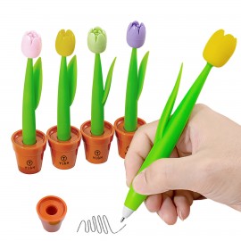 Plant Pot Tulip Flower Pen With Stand Custom Engraved