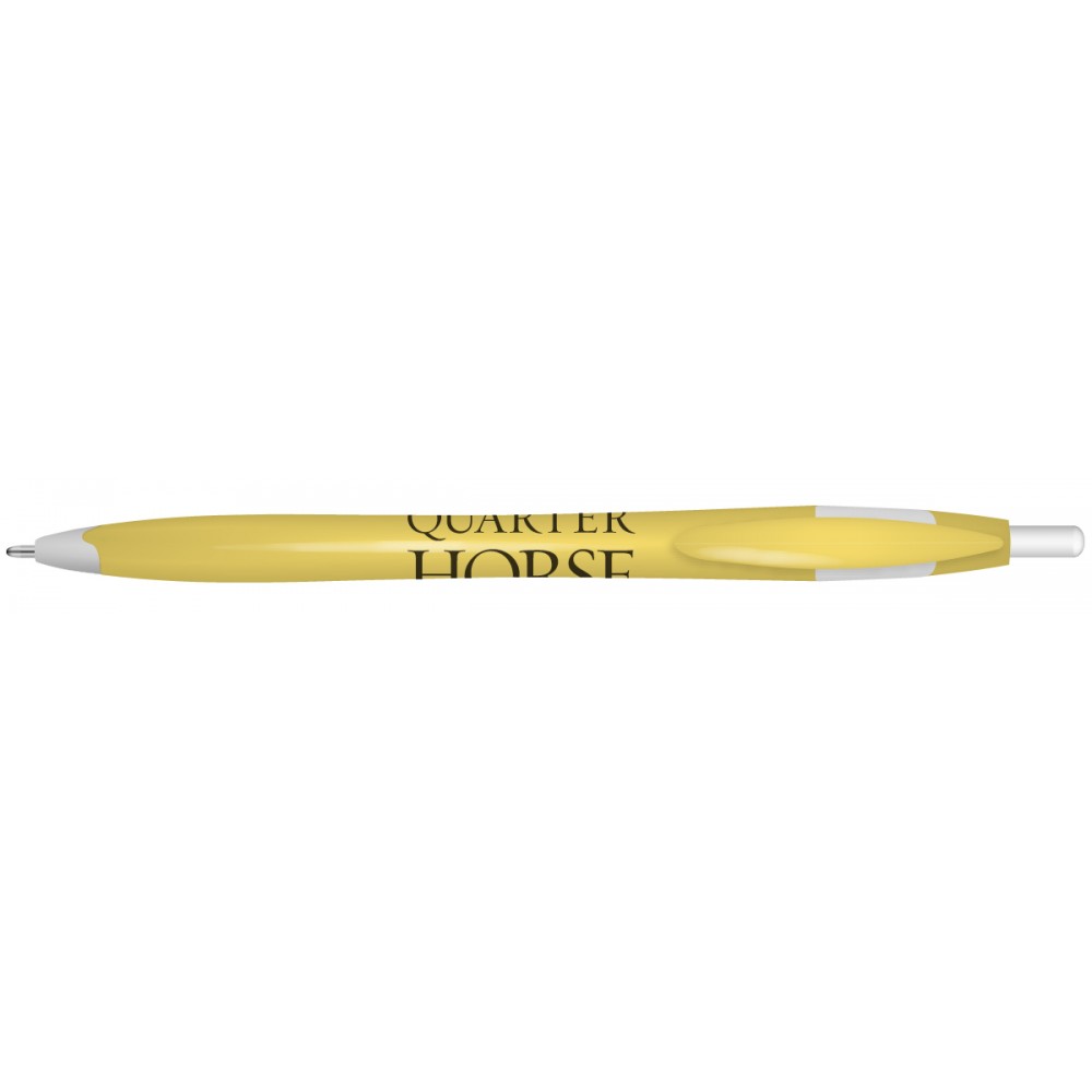 Quarter Ballpoint Pen w/ Yellow Barrel/ White Trim Custom Engraved Quarter Ballpoint Pen w/ Yellow Barrel/ White Trim Custom Engraved