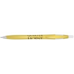Quarter Ballpoint Pen w/ Yellow Barrel/ White Trim Custom Engraved