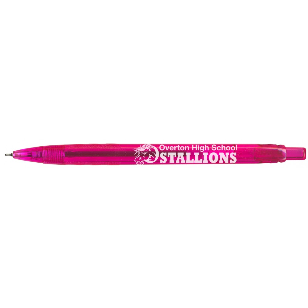 Logo Branded Lusitano Retractable Ballpoint Pen - Pink