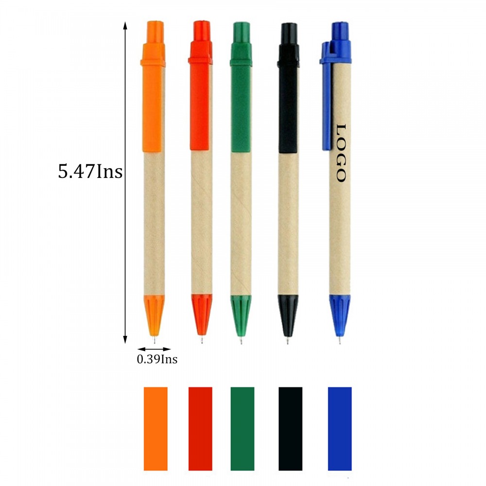 Environmental Friendly Kraft Paper Tube Pen Logo Branded