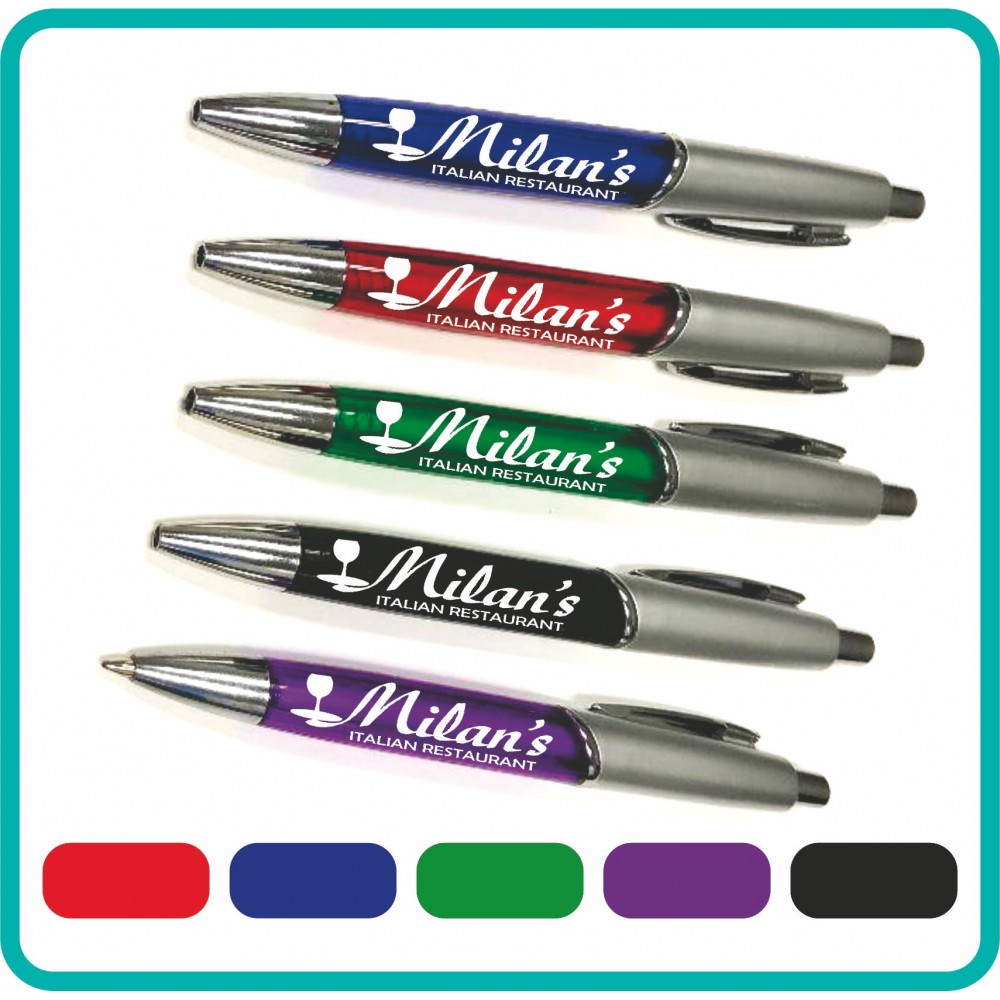 THE EXECUTIVE PENS Retractable Silver Accents Logo Branded