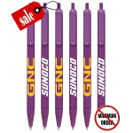 Logo Branded Closeout Certified USA Made - All Purple- Plastic Click-A-Stick Pens with Pocket Clip