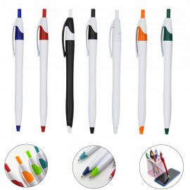 Retractable Plastic Ballpoint Pens - Effortless Writing Logo Branded