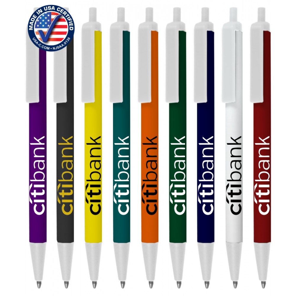 Certified Click Stick Pen - Colors with White Trim Custom Engraved