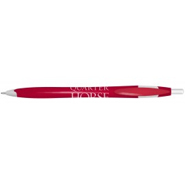 Quarter Ballpoint Pen w/Red Barrel/White Trim Logo Branded