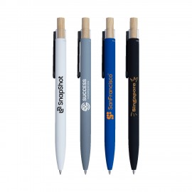 Custom Imprinted Bali Satin Soft Touch Gel Click Pen (Recycled Aluminum)
