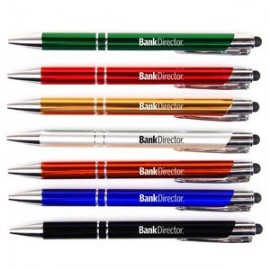 Aluminum Stylus Pen with Blue Ink Custom Imprinted