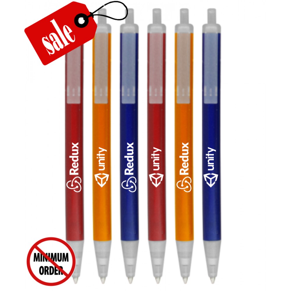 Closeout USA Made Frosted Click Promo Pen - No Minimum Logo Branded