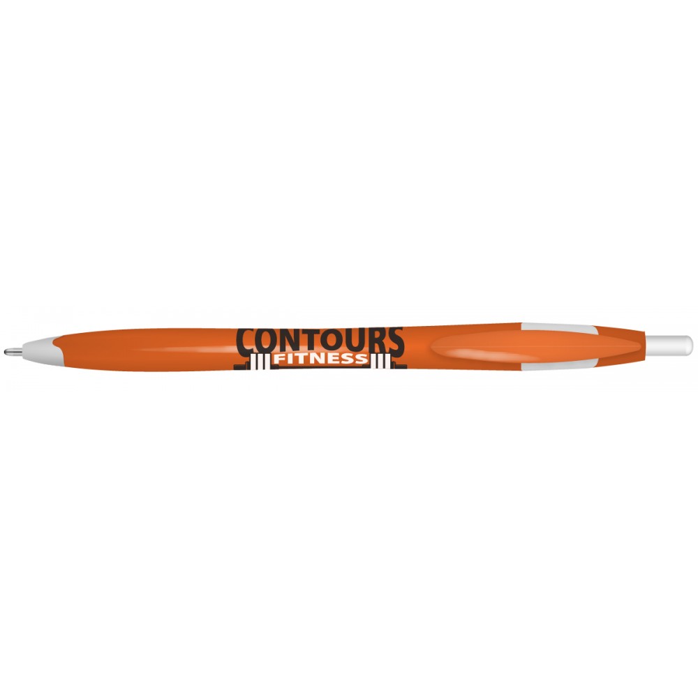 Kontour Retractable Ballpoint Pen (Orange/White) Custom Imprinted Kontour Retractable Ballpoint Pen (Orange/White) Custom Imprinted