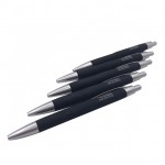 Custom Imprinted Custom logo ballpoint pens with rubber grip click