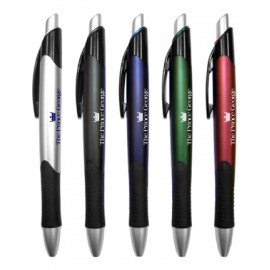 Union Printed "Wave" Matte Finished Colored Click Pen w/ Black Grip Custom Imprinted